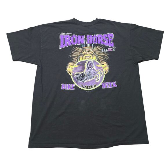 World's Famous Iron Horse Saloon Wizard Bike Week 1998 Short Sleeve T-Shirt Tee - Picture 1 of 8